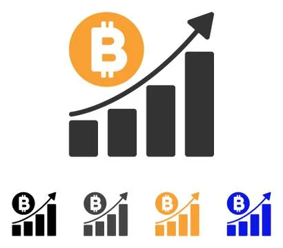 Bitcoin Bar Chart Trend Vector Icon Ilustración de archivo