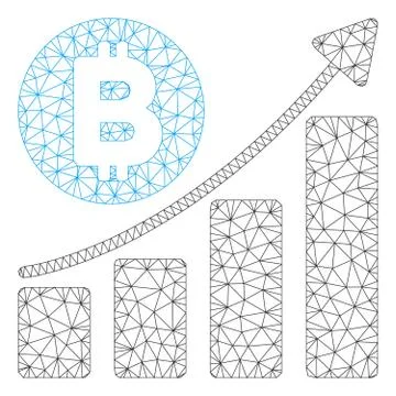 Bitcoin Bar Chart Trend Vector Mesh Network Model Ilustración de archivo