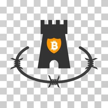 Bitcoin Bastion Vector Icon Stock Illustration