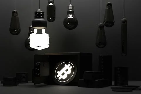 Bitcoin is becoming more valuable than gold and currency today, Saving bitcoi Stock Illustration
