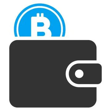 Bitcoin Billfold Flat Vector Icon Stock Illustration