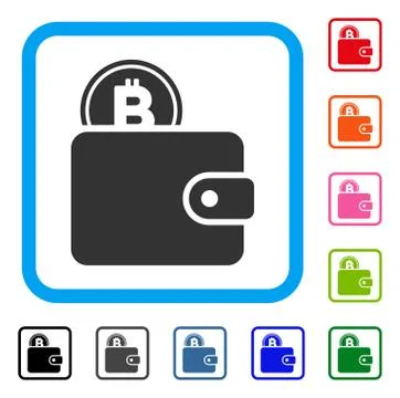 Bitcoin Billfold Framed Icon Stock Illustration