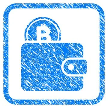 Bitcoin Billfold Framed Stamp Stock Illustration