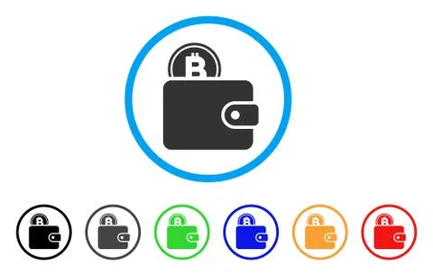 Bitcoin Billfold Rounded Icon Stock Illustration