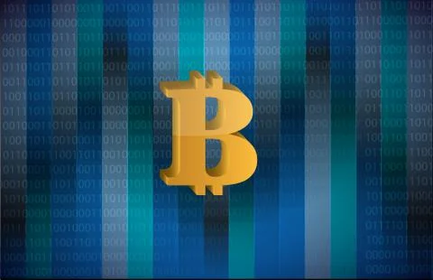 Bitcoin binary background currency concept Illustrazione stock