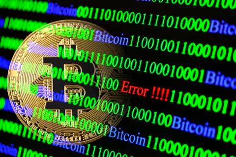 Bitcoin binary code with lettering Error 写真素材