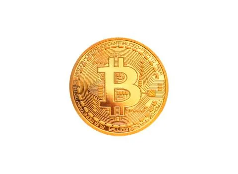 Bitcoin - bit coin BTC crypto currency on white Stock Photos