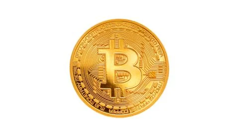 Bitcoin - bit coin BTC crypto currency on white Stock Photos