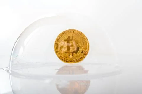 Bitcoin. bitcoin in a soap bubble Stock Photos