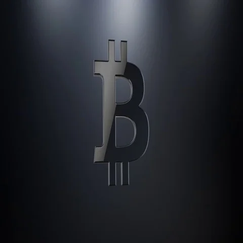 Bitcoin Black 3d Icon Stock Footage 69725831