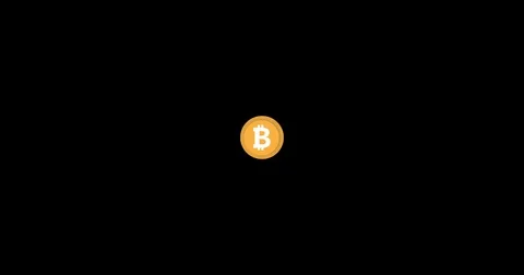 Bitcoin on Black Background.  Gold bitcoin, coin virtual Cryptocurrency Golden Stock Footage 85213411