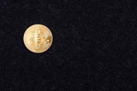 Bitcoin black background Stock Photos