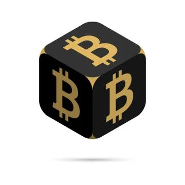 Bitcoin. Black Bitcoin Cube Illustrazione stock