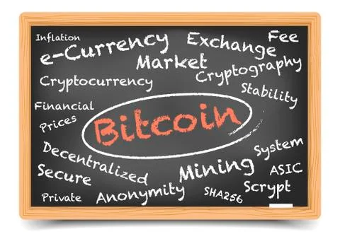 Bitcoin blackboard Stock Illustration