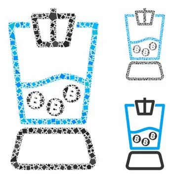 Bitcoin blender Composition Icon of Uneven Elements Illustrazione stock