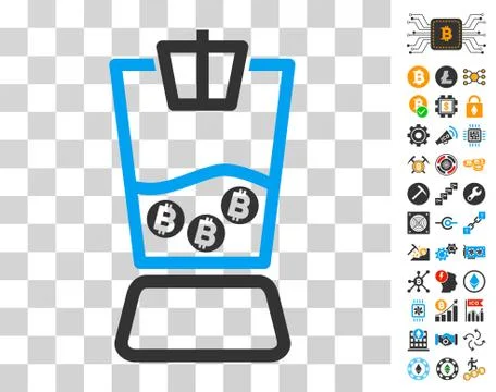 Bitcoin Blender Icon with Bonus Stock Illustration