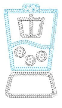 Bitcoin Blender Vector Mesh Carcass Model Illustrazione stock