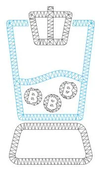 Bitcoin Blender Vector Mesh Carcass Model Illustrazione stock