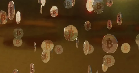Bitcoin block chain crypto currency Stock Footage 188128029