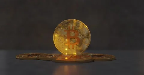 Bitcoin block chain crypto currency Stock Footage 188299515