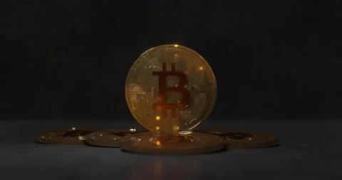 Bitcoin block chain crypto currency Stock Footage 188299516
