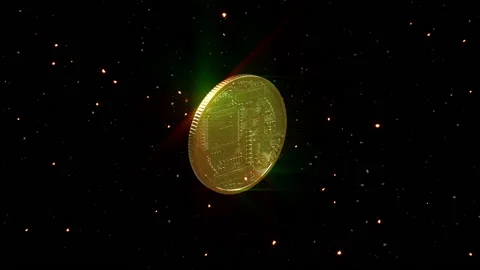 Bitcoin block chain digital money loop animation Video stock 146957836