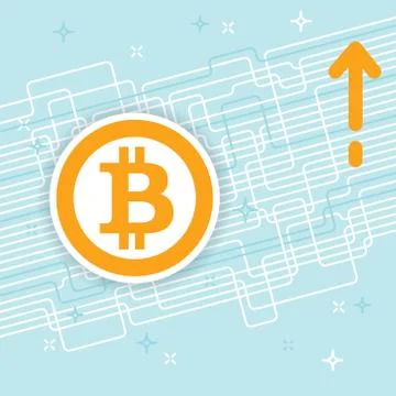Bitcoin blockchain background with arrow Stock-Illustration