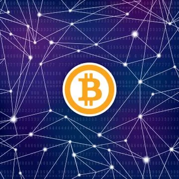 Bitcoin blockchain background. Cryptocurrency Stock Illustration