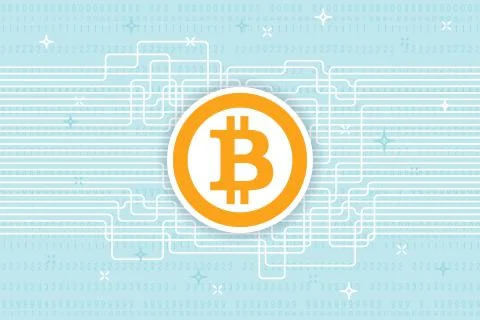 Bitcoin blockchain background. Cryptocurrency 库存插图