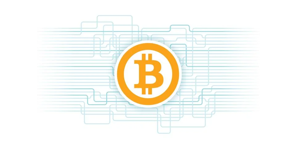 Bitcoin blockchain background. Cryptocurrency Stock-Illustration