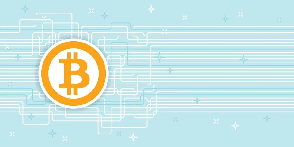 Bitcoin blockchain background. Cryptocurrency Stock Illustration