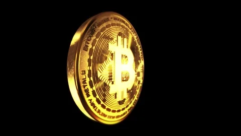Bitcoin blockchain coin spin altha Stock-Footage 95641105
