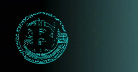 Bitcoin blockchain crypto currency digital encryption network for world money Stock Footage 101033814