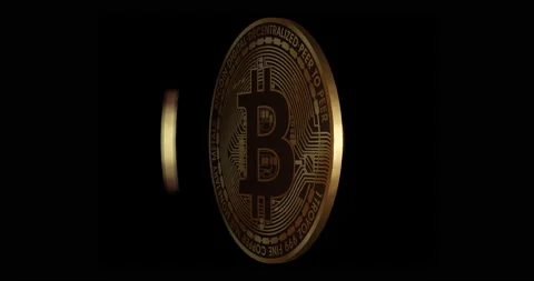 Bitcoin blockchain crypto currency digital encryption with FLARE, Digital money Stock Footage 153667905