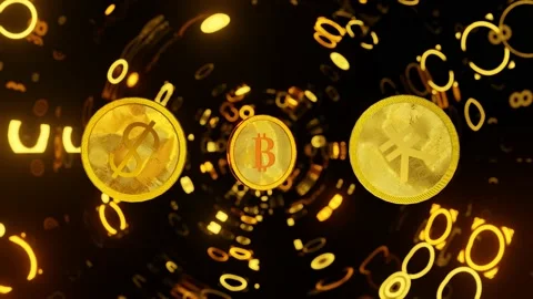 Bitcoin blockchain crypto currency digital encryption, Digital money exchange. Stock Footage 155214715