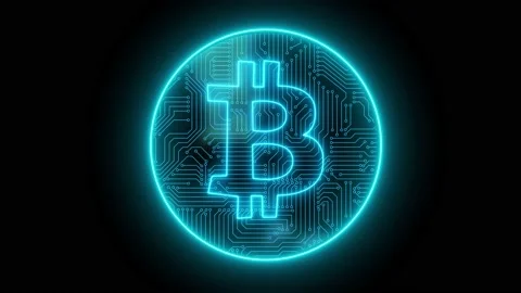 Bitcoin blockchain crypto currency digital encryption, Digital money exchange Stock Footage 170118096