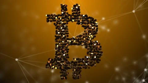Bitcoin blockchain crypto currency digital encryption network money exchange Stock Illustration