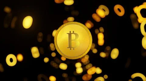 Bitcoin blockchain crypto currency digital encryption, Digital money exchange, T Ilustração Stock