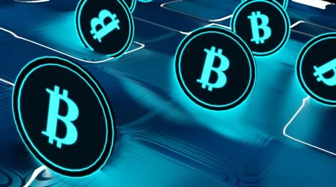 Bitcoin blockchain crypto currency digital encryption, Digital money exchange. Ilustração Stock