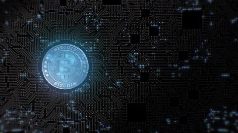 Bitcoin. Blockchain. Crypto currency. Stock Footage 79789443