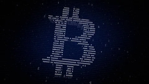 Bitcoin. Blockchain. Crypto currency. Stock Footage 79789676