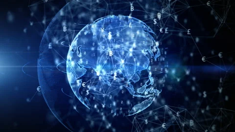 Bitcoin Blockchain Cryptocurrency Digital Encryption, Digital Money Exchange, Stock Footage 146053202