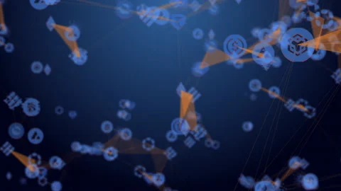 Bitcoin Blockchain Cryptocurrency Digital Encryption, Digital Money Exchange Stock Footage 217903720
