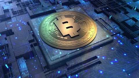 Bitcoin blockchain digital crypto currency. Video stock 163655283