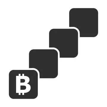 Bitcoin Blockchain Flat Icon Symbol Stock Illustration