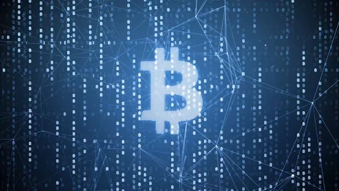 Bitcoin blockchain global network abstract animation Stock Footage 92324176