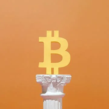 Bitcoin blockchain mining and cryptocurrency concept with antique historical  Foto stock