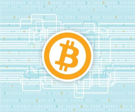 Bitcoin blockchain modern technology background. Cryptocurrency Stock Illustration