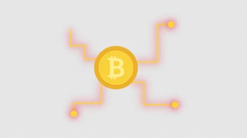Bitcoin Blockchain Network Animation Video stock 346566472