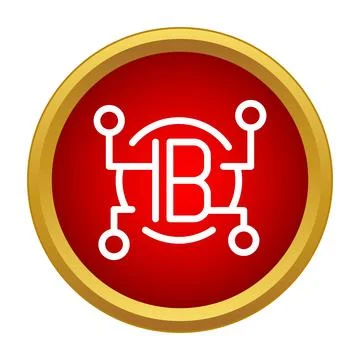 Bitcoin blockchain network digital cryptocurrency finance icon concept Stock Illustration